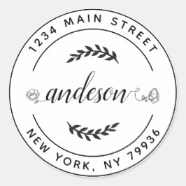 Adesivo Redondo Crie Seu Próprio Endereço de Remetente Redondo Clá