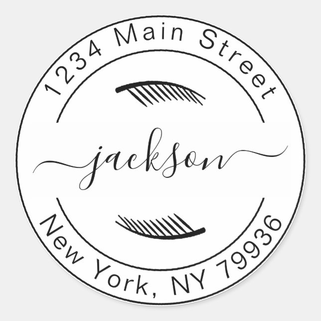 Adesivo Redondo Crie Seu Próprio Endereço de Remetente Redondo Mod (Frente)