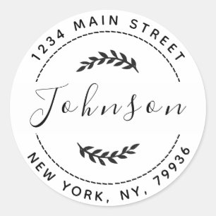 Adesivo Redondo Crie seu próprio endereço de retorno redondo