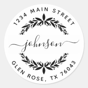 Adesivo Redondo Crie seu próprio endereço de retorno redondo