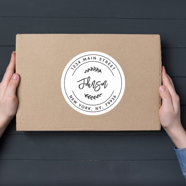 Adesivo Redondo Crie Seu Próprio Endereço De Retorno Redondo Cláss (Criador carregado)