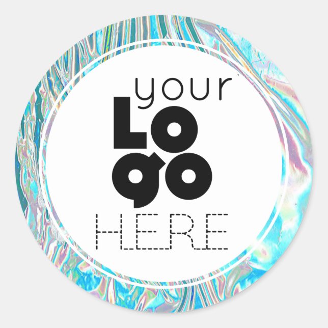 Adesivo Redondo Crie seu próprio logotipo de película líquida fluo (Frente)