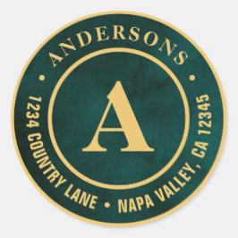 Adesivo Redondo Crie seu próprio Monograma de Endereço de Devoluçã