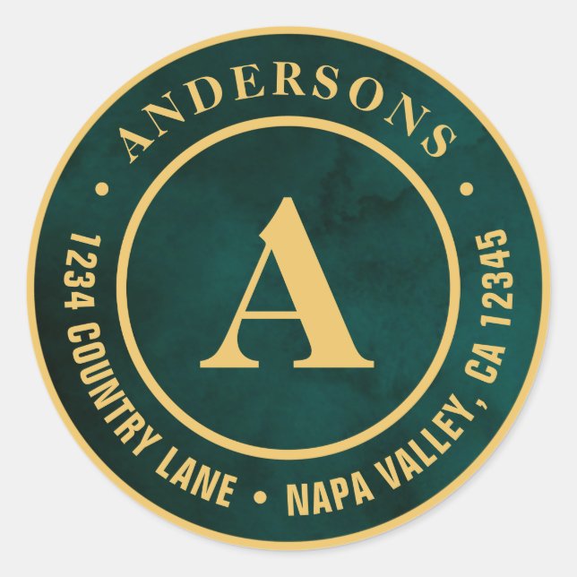 Adesivo Redondo Crie seu próprio Monograma de Endereço de Devoluçã (Frente)