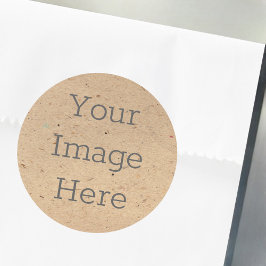 Adesivo Redondo Crie Seu Próprio Papel Kraft Marrom Reciclado Impr