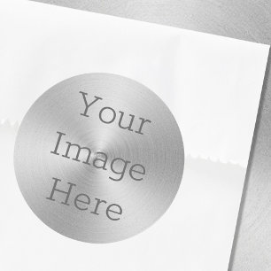 Adesivo Redondo Crie seu próprio Radial de Prata Metálico Fosco