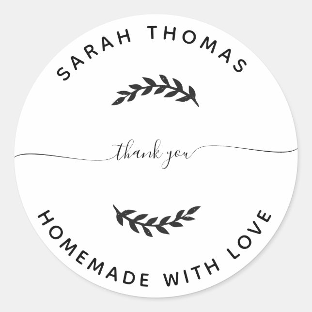 Adesivo Redondo Crie sua própria casa com amor Obrigado (Frente)