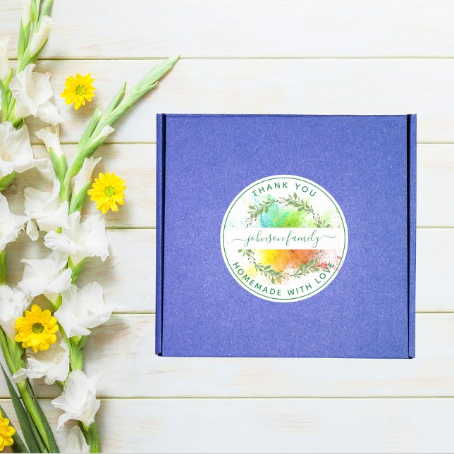 Adesivo Redondo Crie sua própria casa com amor Obrigado (Criador carregado)