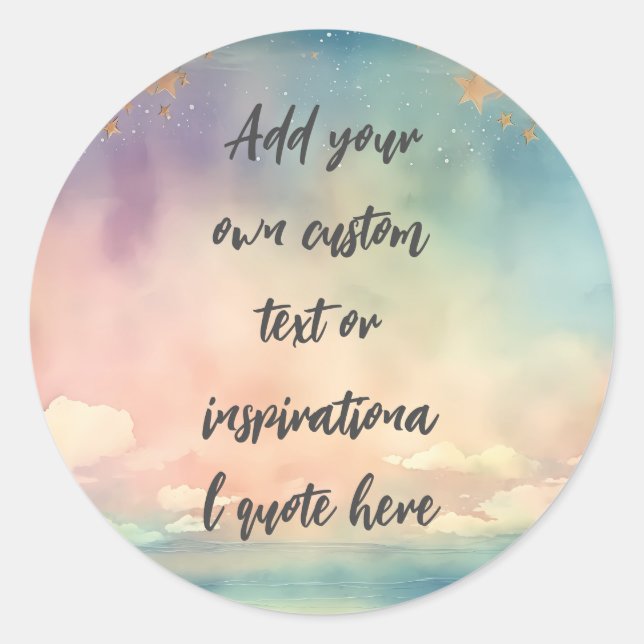 Adesivo Redondo Crie sua própria citação motivacional do oceano So (Frente)