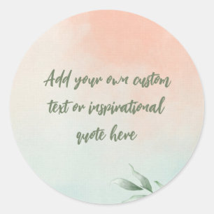 Adesivo Redondo Crie sua própria cotação móvel de aquarela