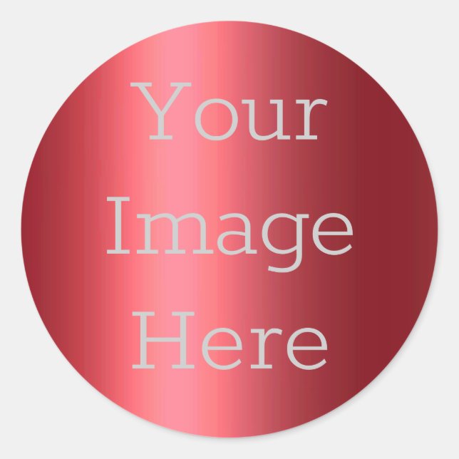 Adesivo Redondo Crie Sua Própria Folha Vermelha Metálica (Frente)