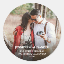 Adesivo Redondo Crie suas próprias fotos, selos de casamento russo