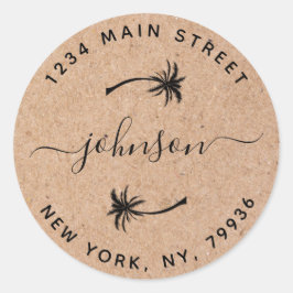 Adesivo Redondo Crie Suas Próprias Palmeiras Endereço de Remetente