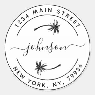 Adesivo Redondo Crie Suas Próprias Palmeiras Redondas de Endereço 