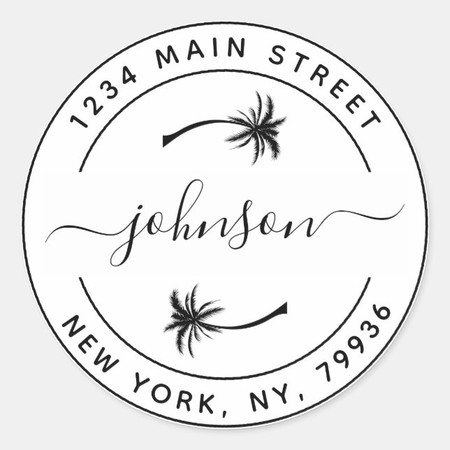 Adesivo Redondo Crie Suas Próprias Palmeiras Retorno Redondo Ender (Frente)