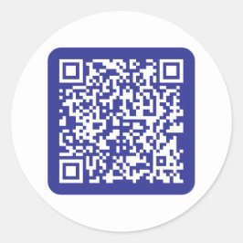 Adesivo Redondo Crie um código QR escaneável | Azul escuro editáve