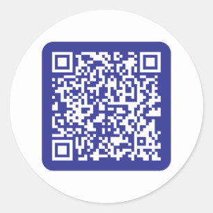 Adesivo Redondo Crie um código QR escaneável   Azul escuro editáve
