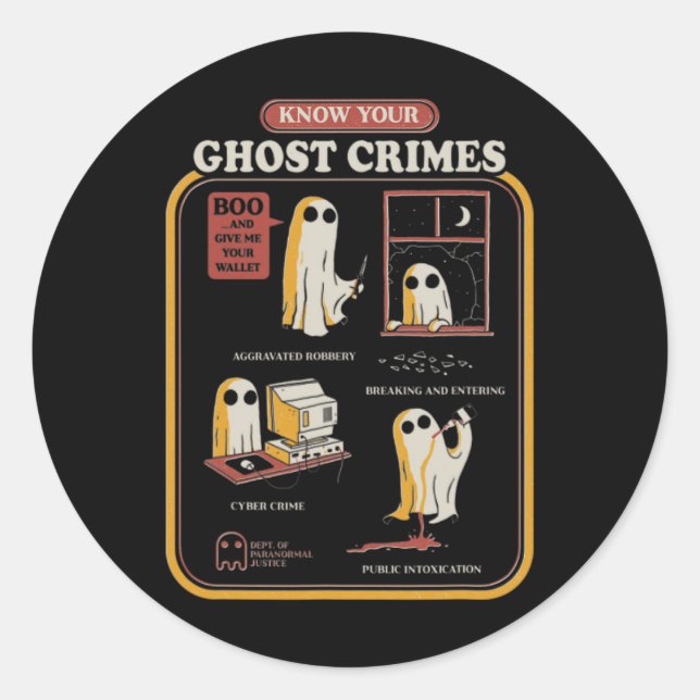 Adesivo Redondo Crimes fantasma (Frente)