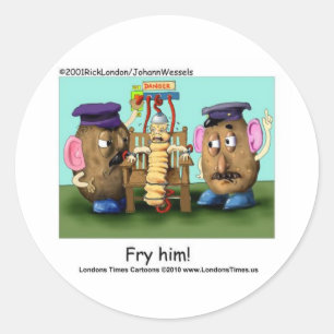 Adesivo Redondo Criminosos de batata Mugs Engraçados Cartões Cam