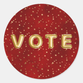 Adesivo Redondo Crimson Nightfall Gold Star Illustration