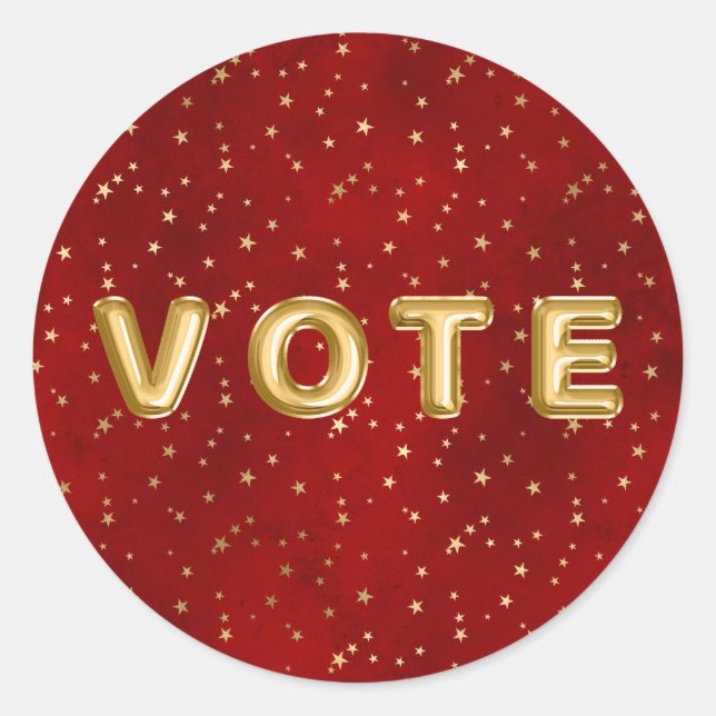 Adesivo Redondo Crimson Nightfall Gold Star Illustration (Frente)