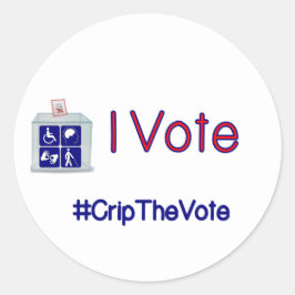Adesivo Redondo #CripTheVote I VOTE autocolantes (redondo) grande