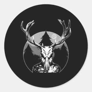Adesivo Redondo Cripti de Halloween da Floresta Folga Wendigo