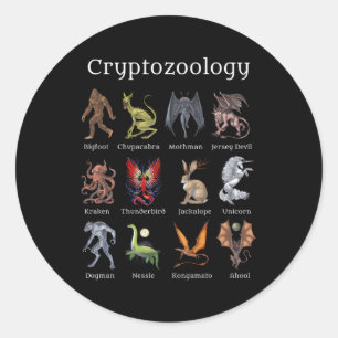 Adesivo Redondo Criptozoologia Criptozoologia Criptide Fantasia Mí