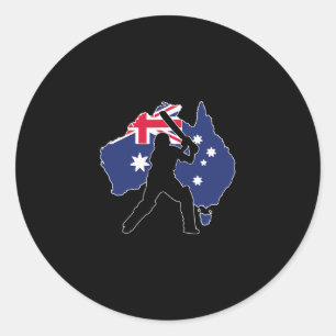 Adesivo Redondo Críquete Austrália