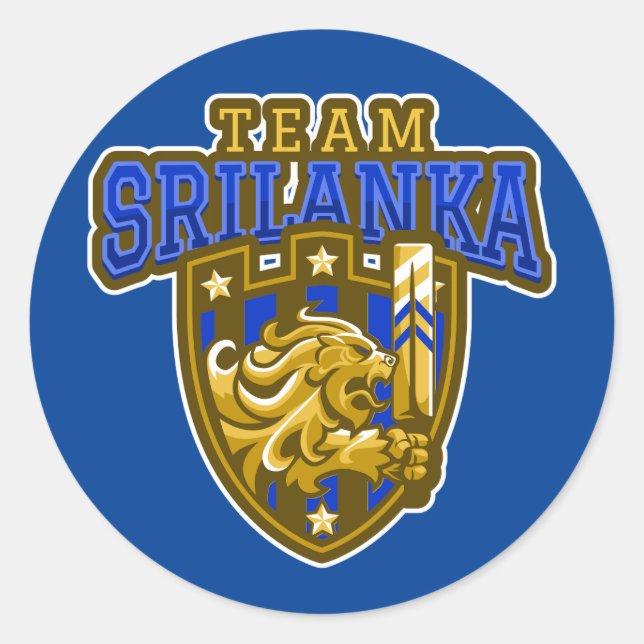 Adesivo Redondo Críquete do Sri Lanka (Frente)