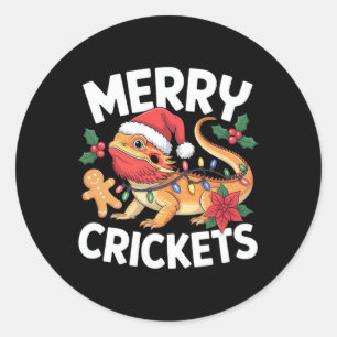 Adesivo Redondo Críquete feliz! Dragão de Natal