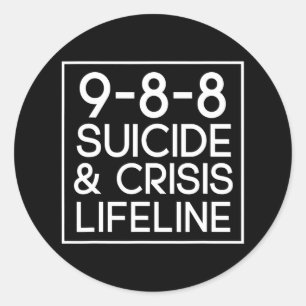 Adesivo Redondo Crise de Sensibilização Suicida 988
