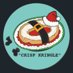 ADESIVO REDONDO CRISP KRINGLE ROUND CHRISTMAS STICKER<br><div class="desc">Cartazes redondos de Natal Humorosos Kringle. A cor de fundo pode ser personalizada.</div>