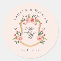 Crista com monograma rosa casamento