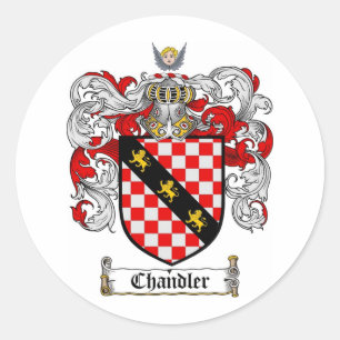 ADESIVO REDONDO CRISTA DA FAMÍLIA DE CHANDLER - BRASÃO DE CHANDL