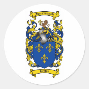 ADESIVO REDONDO CRISTA MARROM DA FAMÍLIA - BRASÃO MARROM