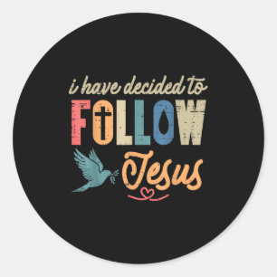 Adesivo Redondo Cristão Eu Decidi Seguir a Jesus Deus Homens M