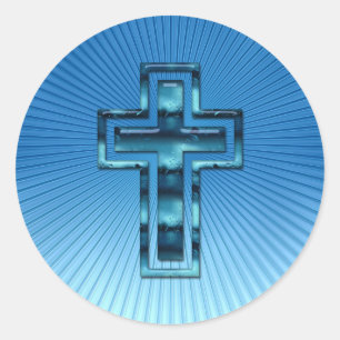 Adesivo Redondo Cristão religioso da cruz