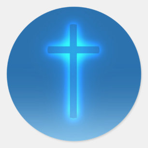 Adesivo Redondo Cristão religioso da cruz