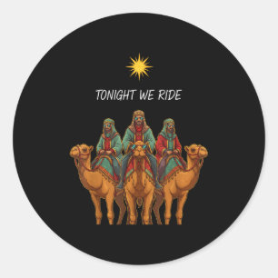 Adesivo Redondo Cristianismo Hoje à Noite Nós Cavalgamos 3 Homens 