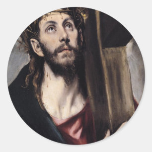 Adesivo Redondo Cristo_Carregando_a_Cruz_1580