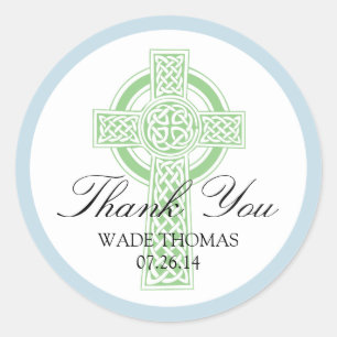 Adesivo Redondo Cristo CRUZADO, Chá ou Primeira Comunhão