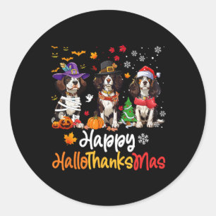 Adesivo Redondo Cristo de Halloween do Cavalier King Charles Spani