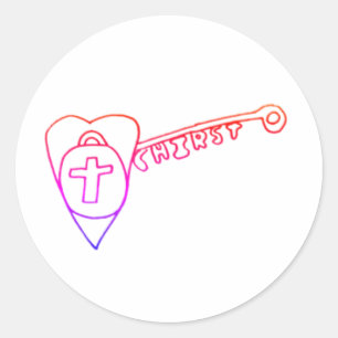 Adesivo Redondo Cristo é o Key Round Sticker