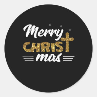 Adesivo Redondo Cristo feliz Mas Família Natal Engraçada Correspon
