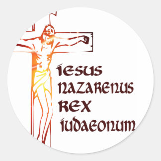 Adesivo Redondo Cristo INRI Tradução