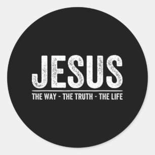 Adesivo Redondo Cristo Jesus O Caminho. A Verdade. A Vida Bendita