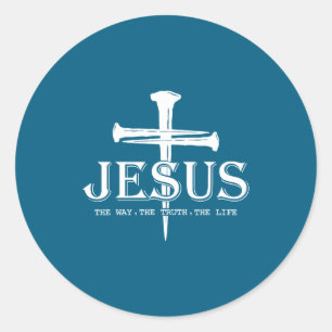 Adesivo Redondo Cristo Jesus O Caminho. A Verdade. A Vida Bendita