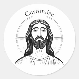 Adesivo Redondo Cristo Jesus Thunder_Cove
