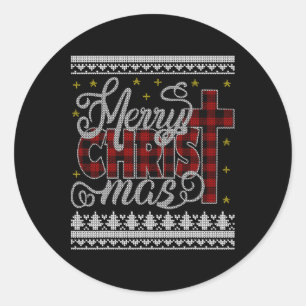 Adesivo Redondo Cristo Mas Jesus Christian Pajamas Ugly Chri